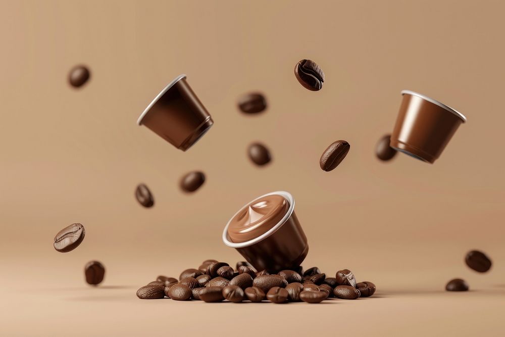 Coffee capsules coffee beans basketball beverage.