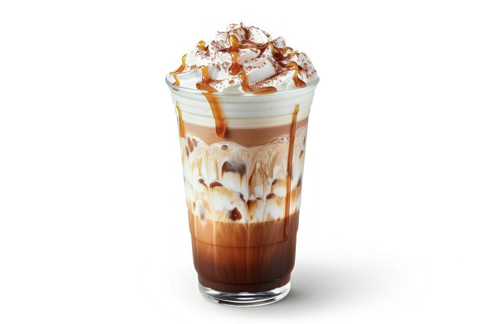 Ice caramel macchiato beverage smoothie dessert.