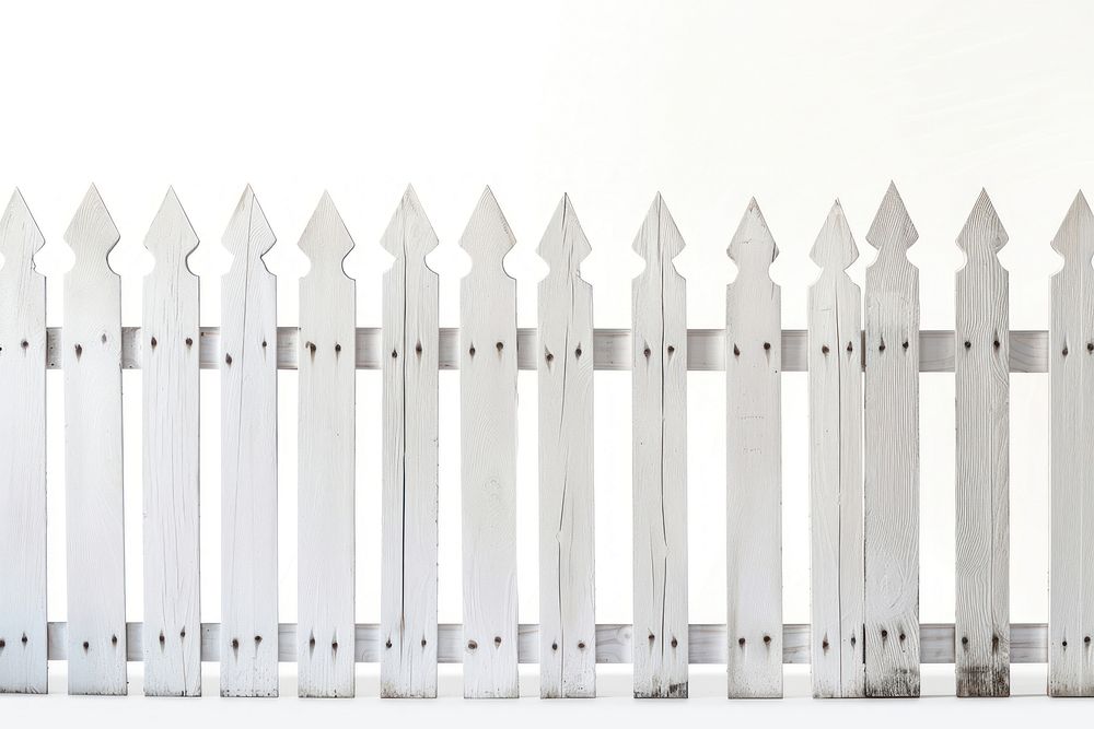 New white painted wooden fence outdoors nature picket.
