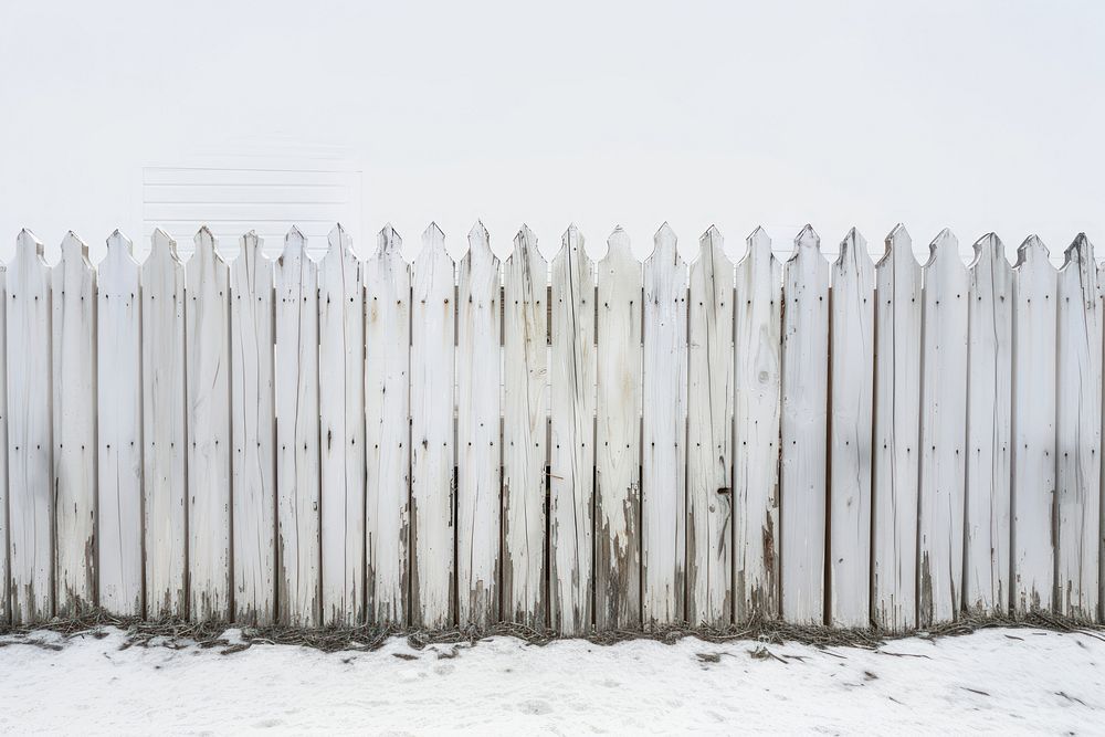 White painted wooden fence outdoors nature yard.