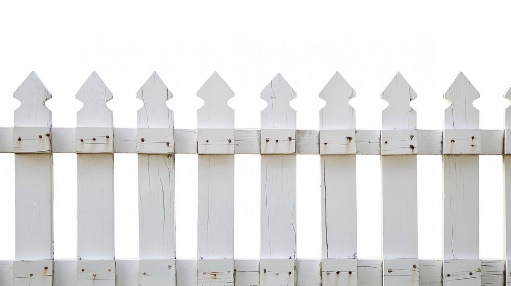 White wooden fence border outdoors nature yard.