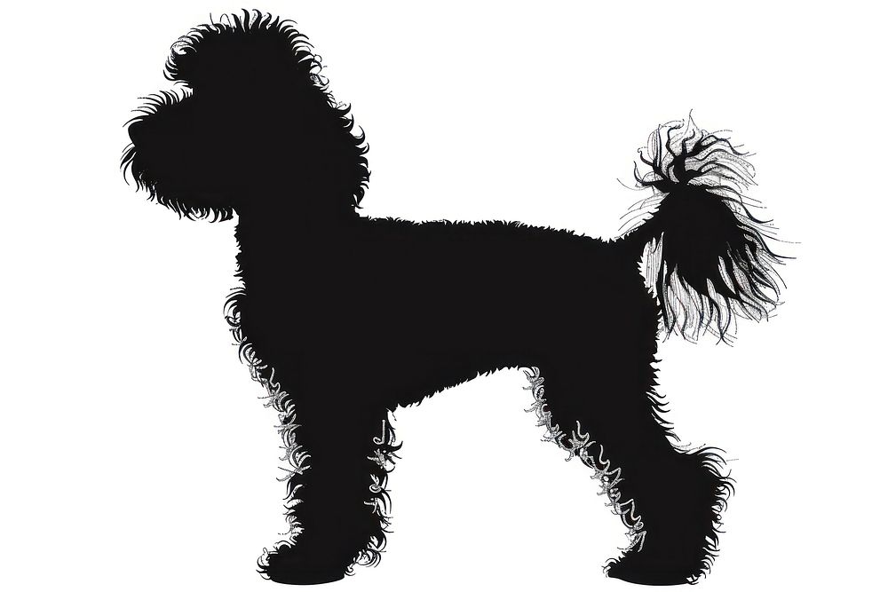Silhouette poodle animal canine.