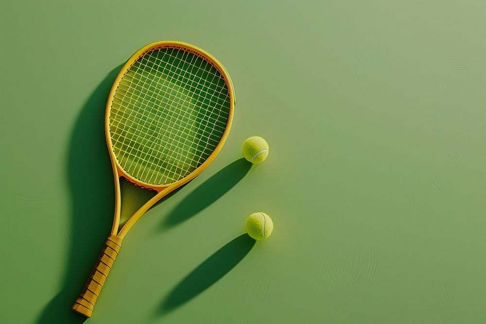 Yellow tennis racket sports ball tennis ball.