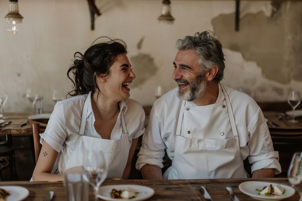An Italian chef and his wife plate furniture romantic.