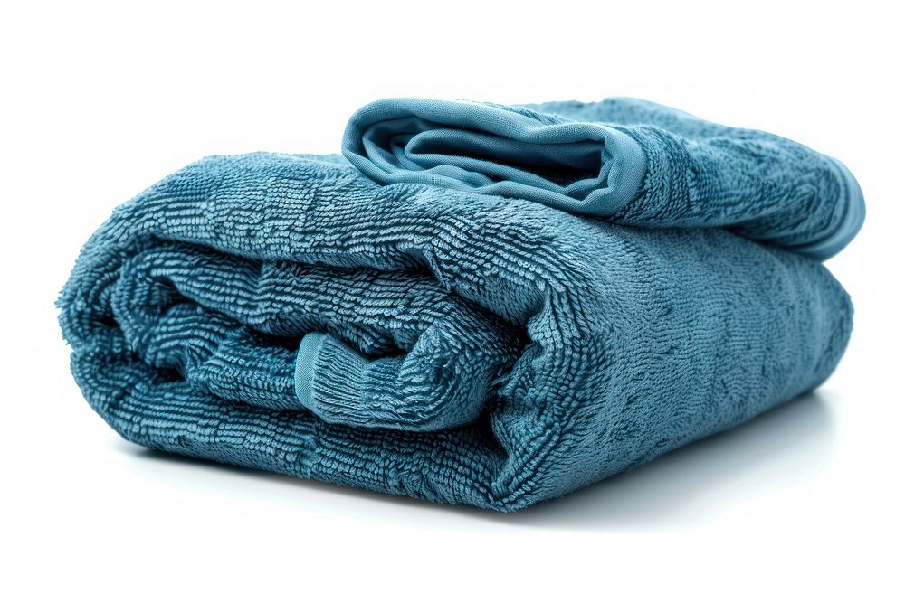 Folded beach towel clothing knitwear apparel.
