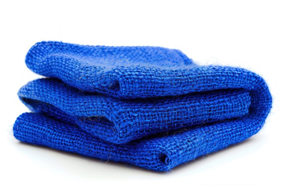 Folded blue rag clothing apparel scarf.