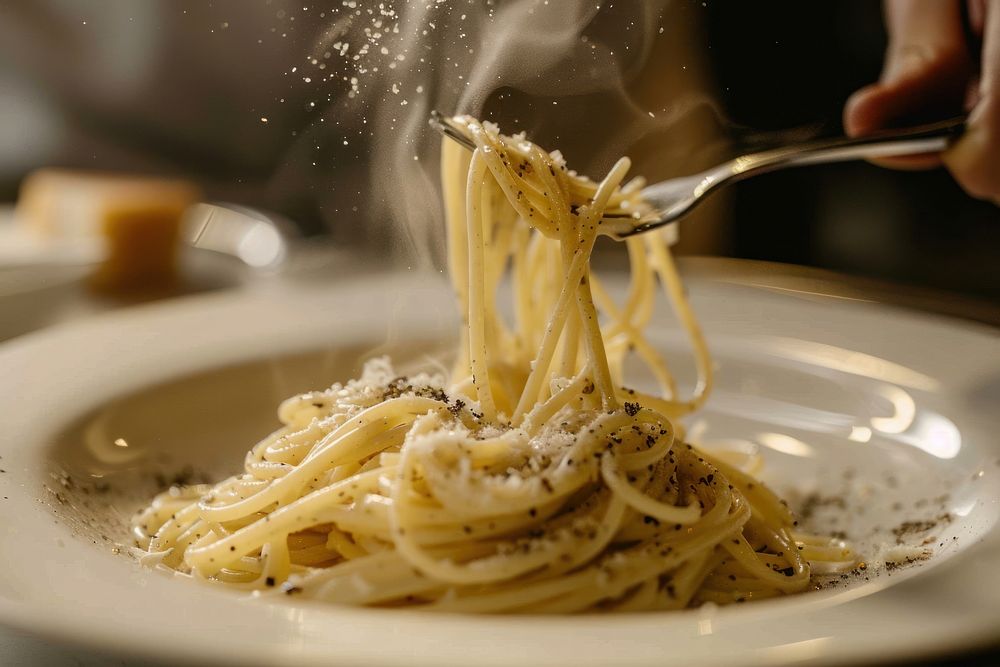 Spaghetti plate pasta fork.