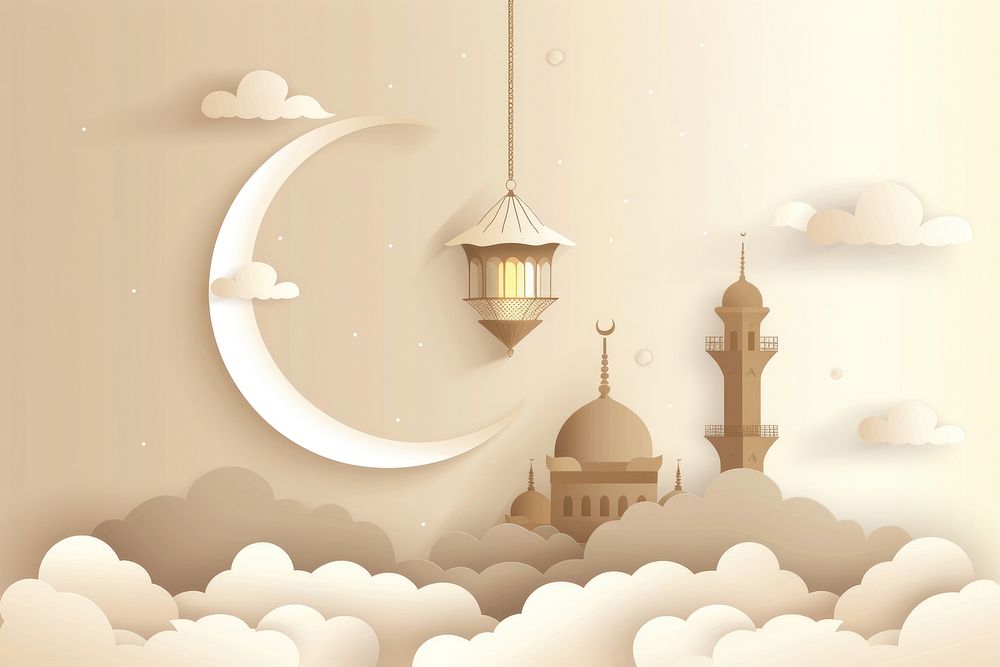 Simple vector eid mubarak art chandelier lamp.