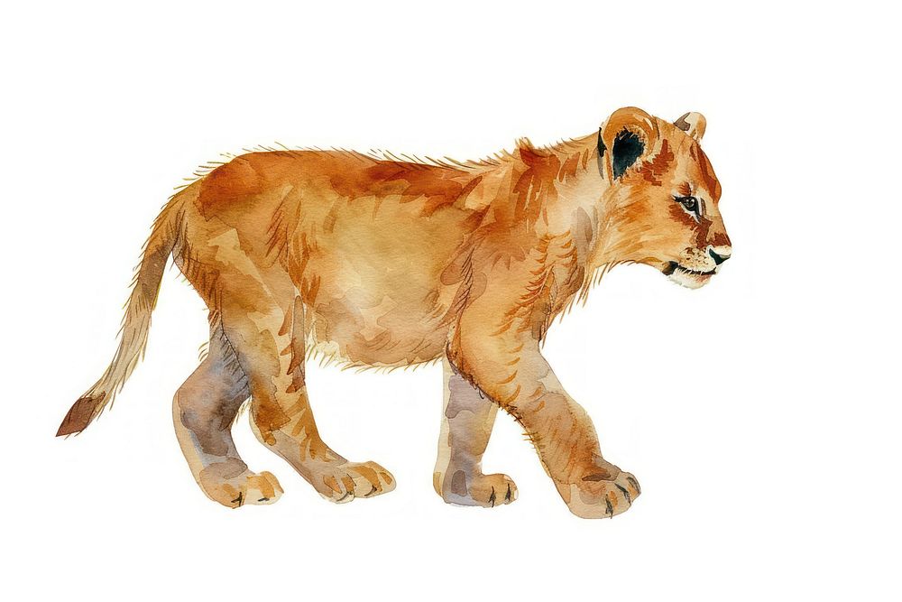 Baby Lion full body lion wildlife dinosaur.