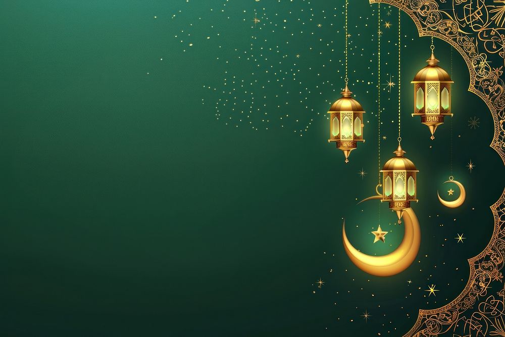 Illustration design Eid Mubarak moon art chandelier.