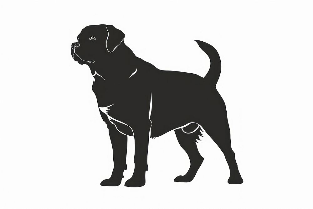 Rottweiler silhouette clip art bulldog animal canine.