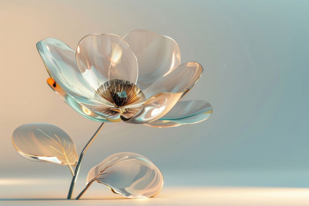 Surreal abstract style wild flower mockup invertebrate seashell anemone.