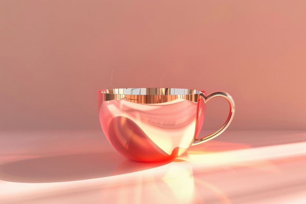 Surreal abstract style tea cup mockup beverage saucer coffee.