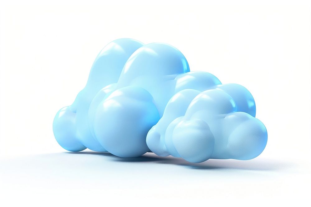 3d of cloud computing turquoise balloon.
