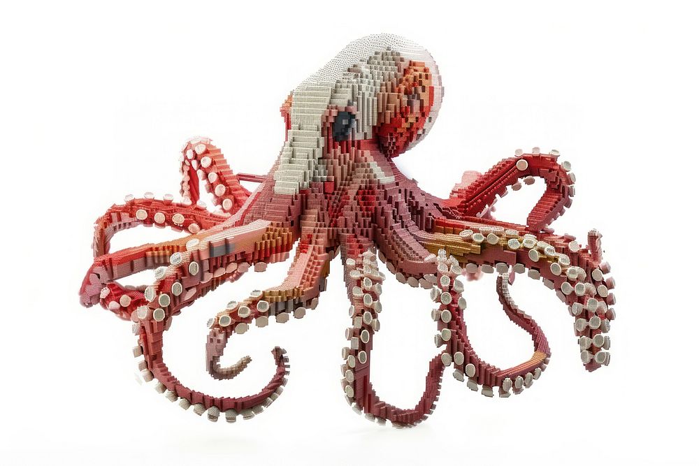 Octopus bricks toy invertebrate animal sea life.