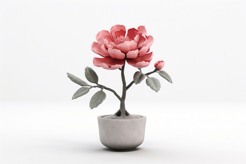 Peony blossom pottery flower.