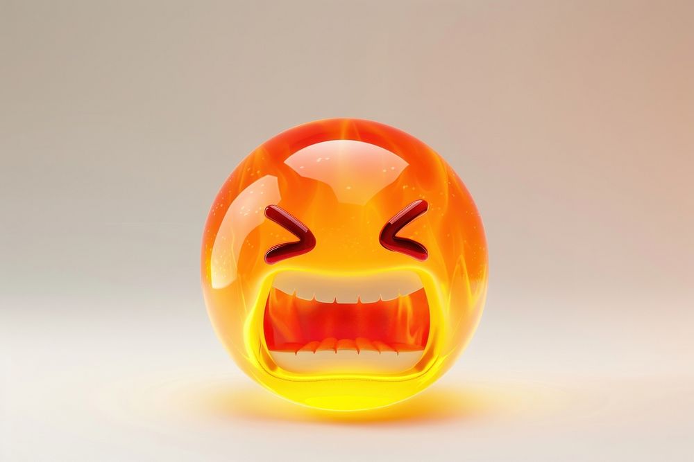 Emoji fire flame angry helmet lamp.