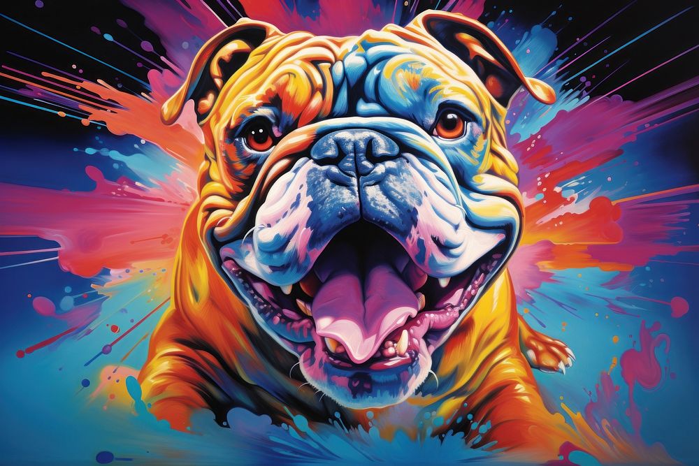 Bulldog art animal canine.