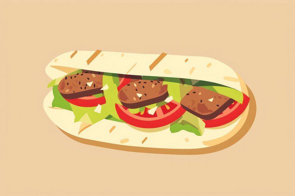 Kebab sandwich lunch bread.
