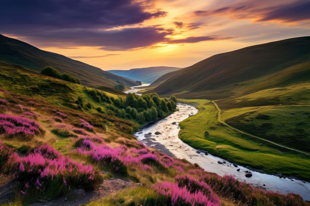 Scotland scenery river outdoors.