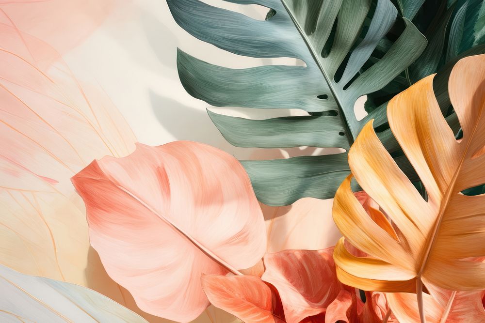 Tropical plants painting graphics blossom.