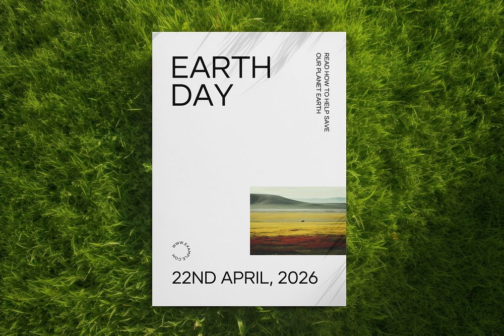 Earth day poster on grass field