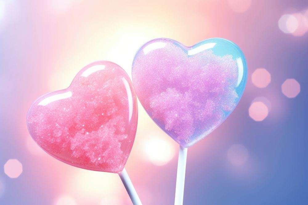 3d jelly glitter heart lollipop candy confectionery.