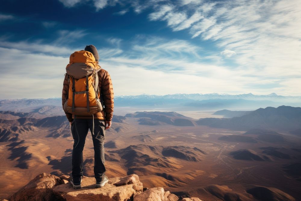 backpacker top mountain photography backpacking | Free Photo - rawpixel