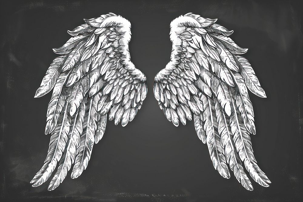 Angel wings icon sketch angel art illustrated.