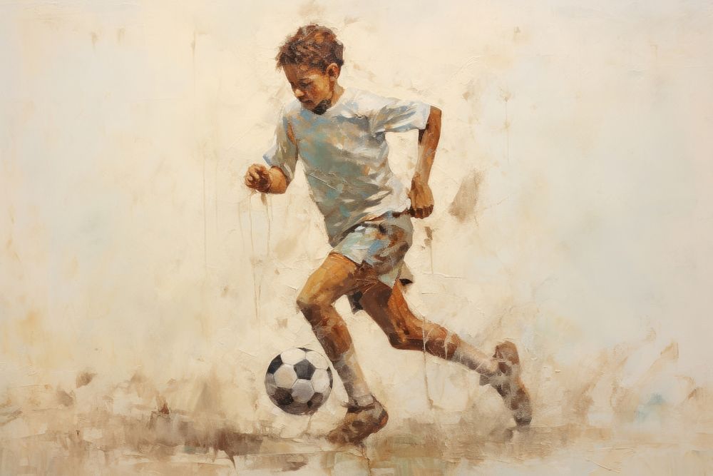 Football painting person clothing.