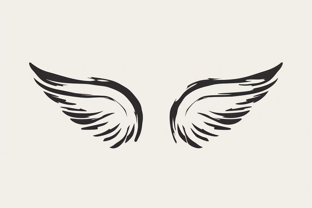 Angel Wings icon marker brush stencil animal symbol.