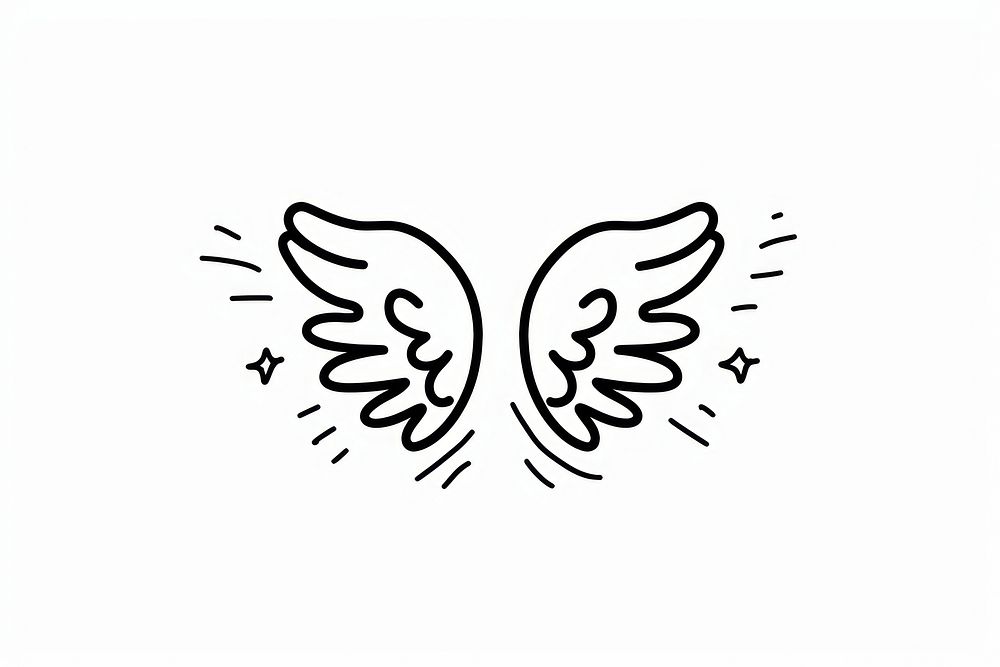 Cartoon angel Wings icon marker brush handwriting dynamite weaponry.