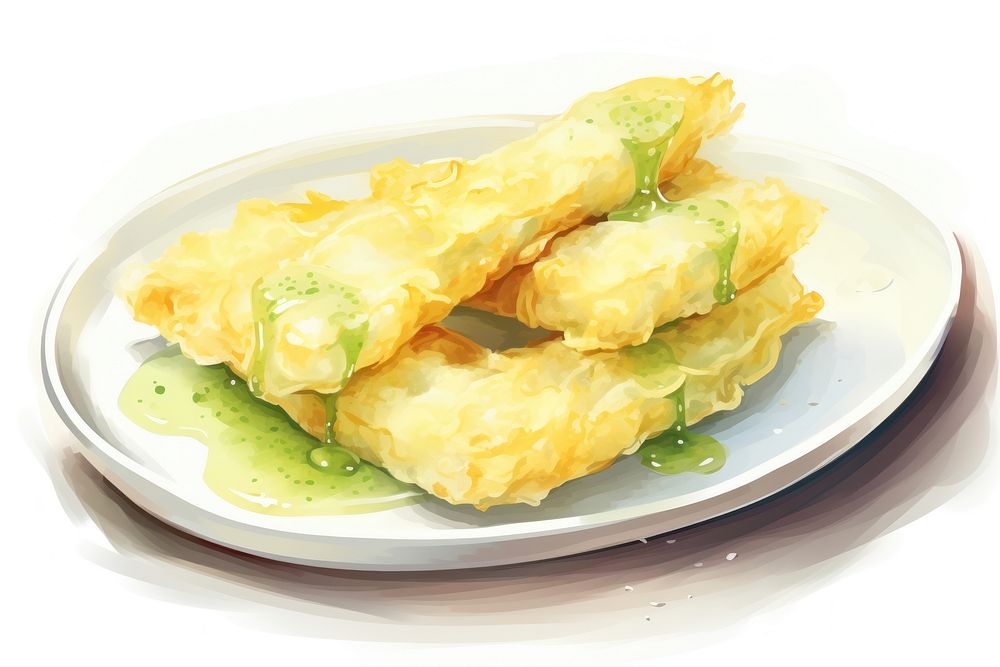 Tempura japanese food fritters dessert pastry.