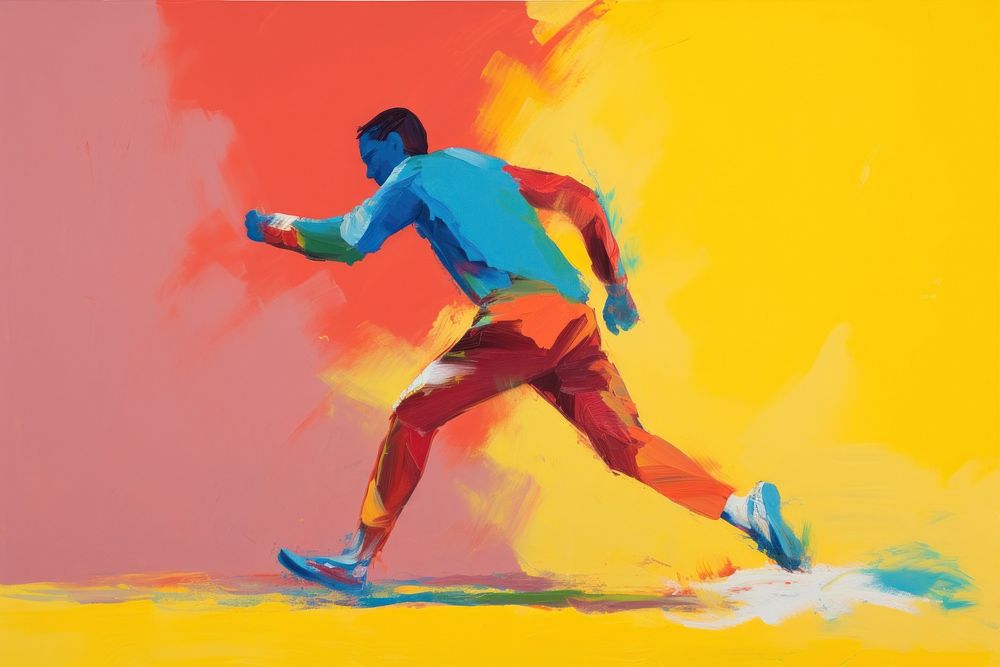 Person playing sports painting recreation clothing.