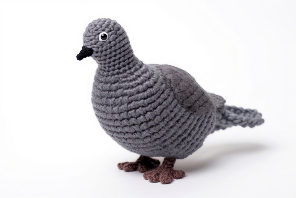 Knitted cute toy pigeon animal bird dove.