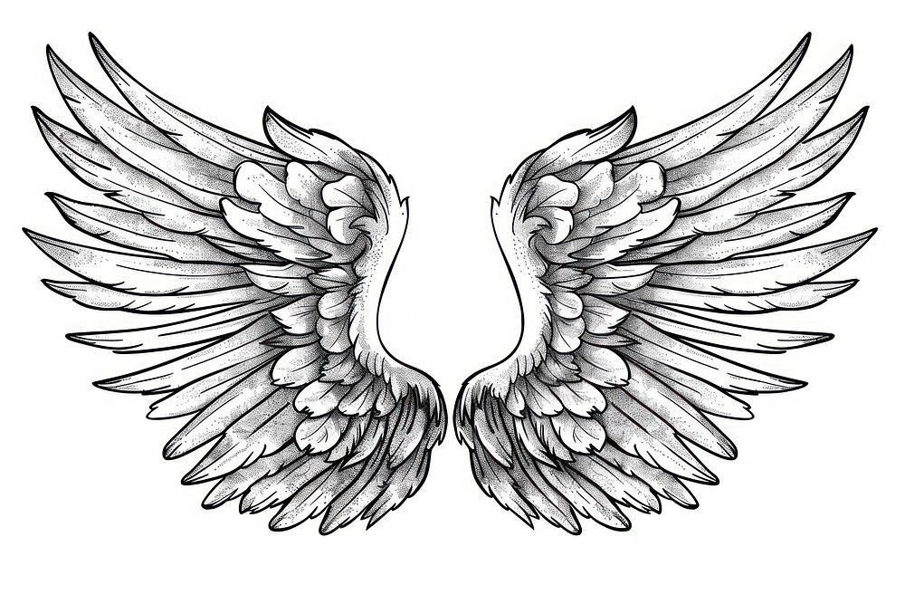 Brush Wings icon art illustrated drawing.