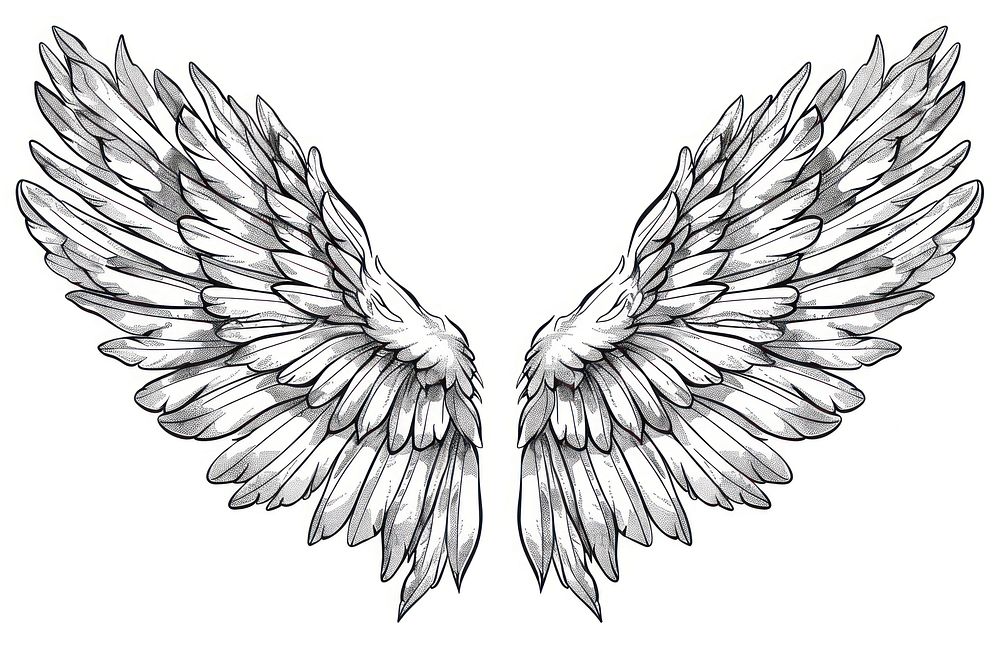 Sketch Wings icon art illustrated drawing.