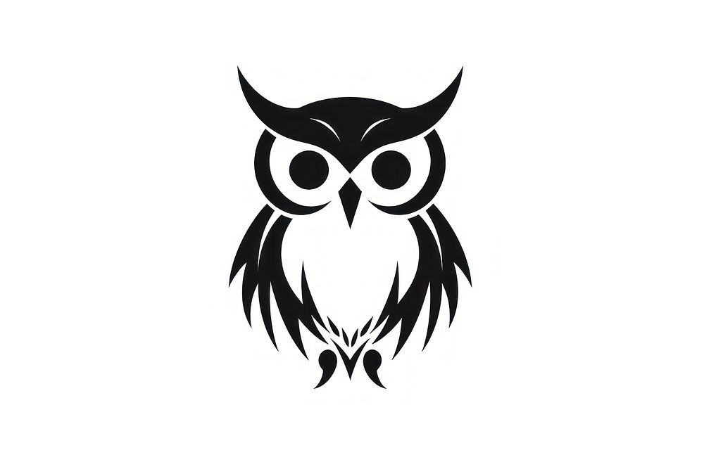 Owl stencil cartoon animal.