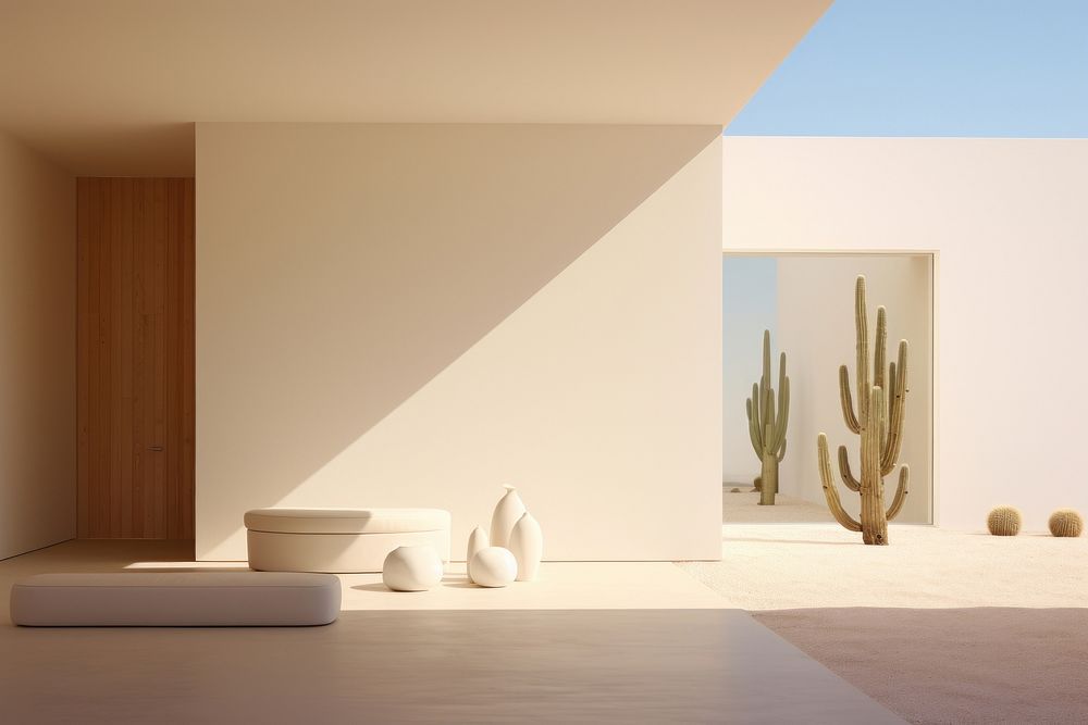 Cactus growing room architecture living room.