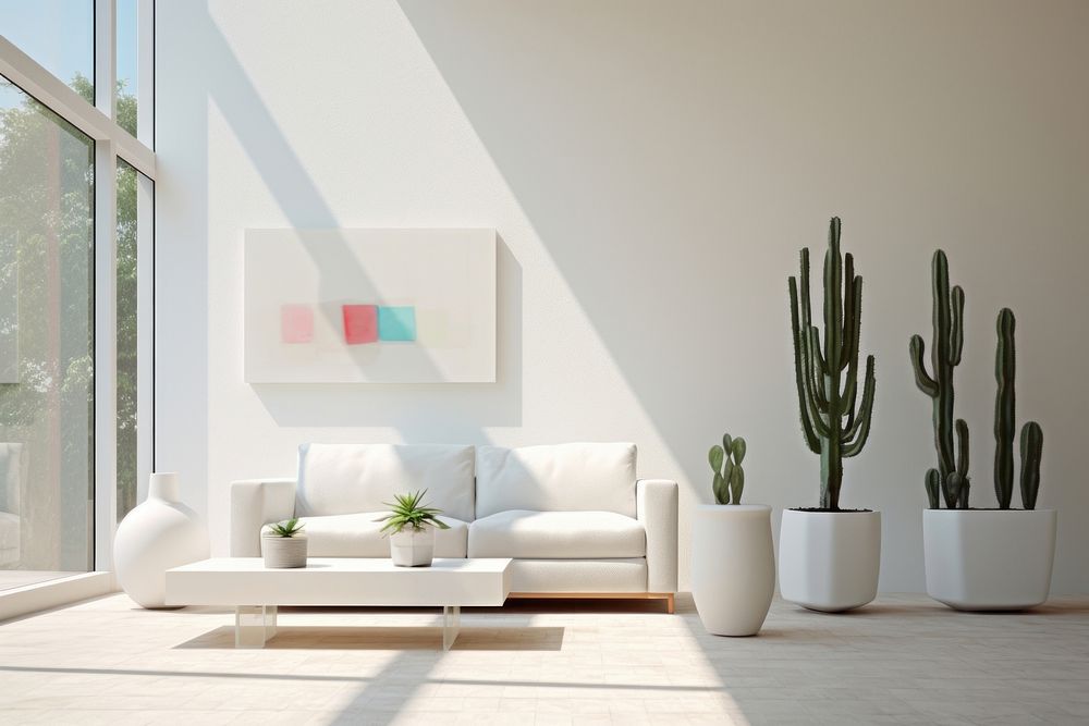 Cactus growing room architecture living room.