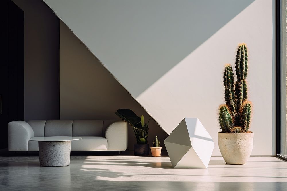 Cactus growing furniture indoors plant.