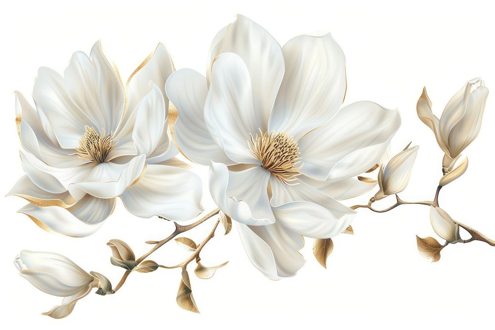 Luxury white magnolia chandelier blossom flower.