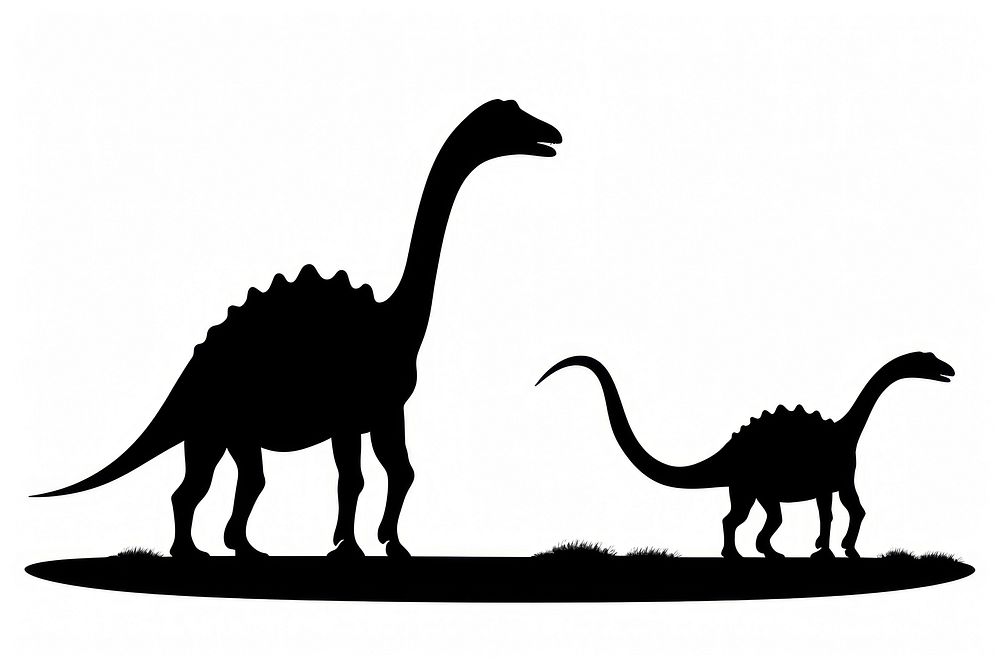 Sauropods silhouette dinosaur kangaroo.