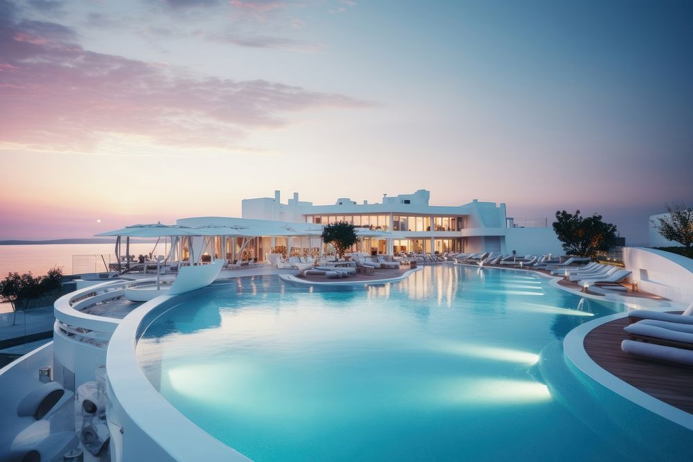 Sea view hotel pool swimming pool.