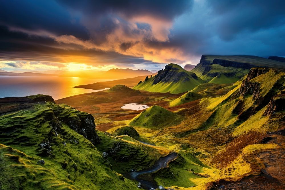Scotland sunset sky wilderness.
