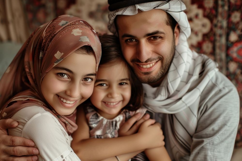 Cheerful Middle Eastern Family family photo photography.