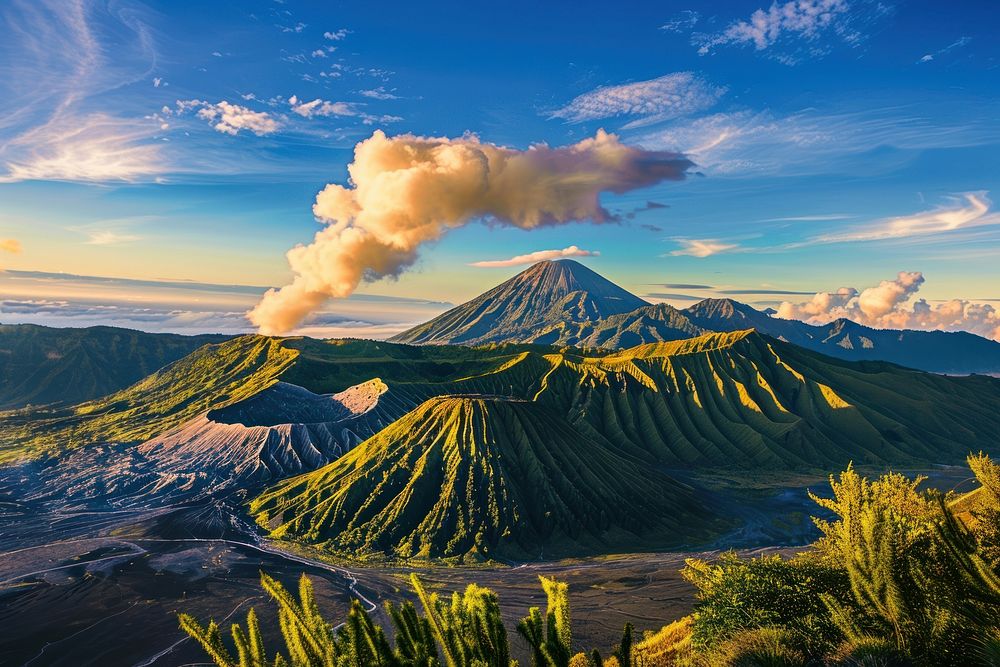 Bromo volcano landscape mountain outdoors.