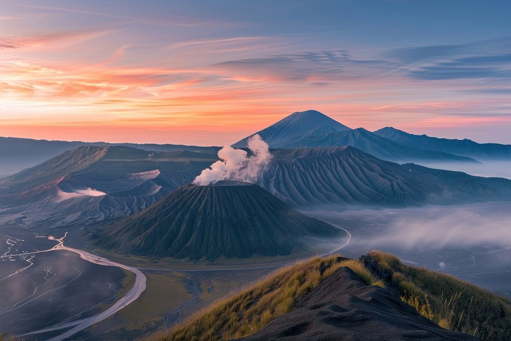 Bromo volcano landscape mountain outdoors.