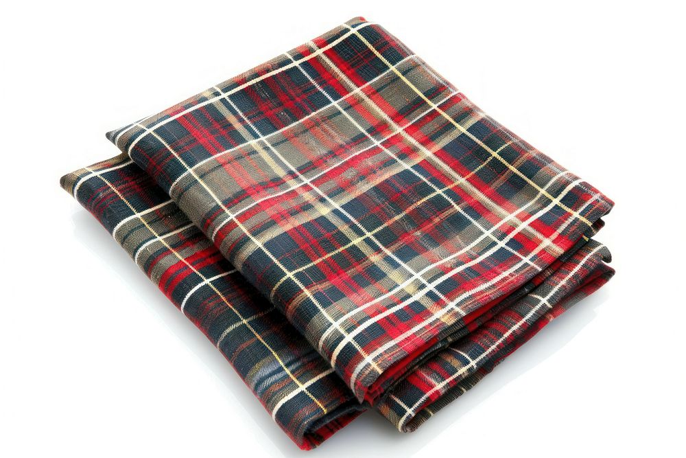 Folded napkins with tartan pattern accessories accessory blanket.