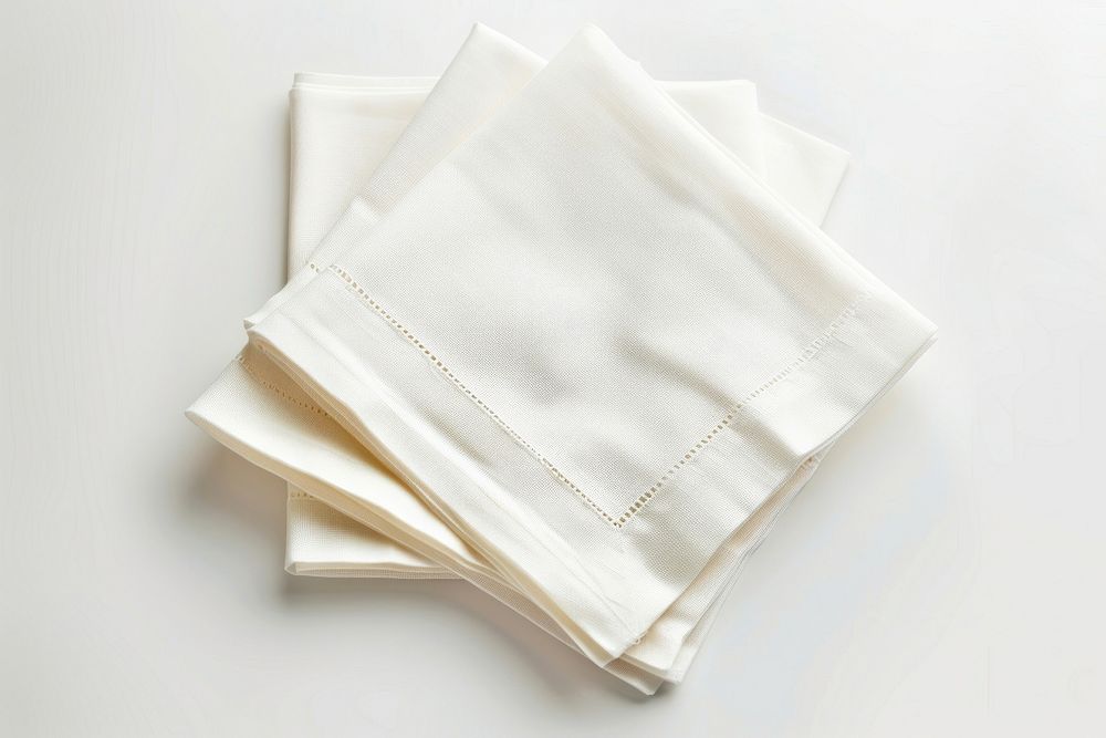 Folded napkins with striped diaper linen home decor.